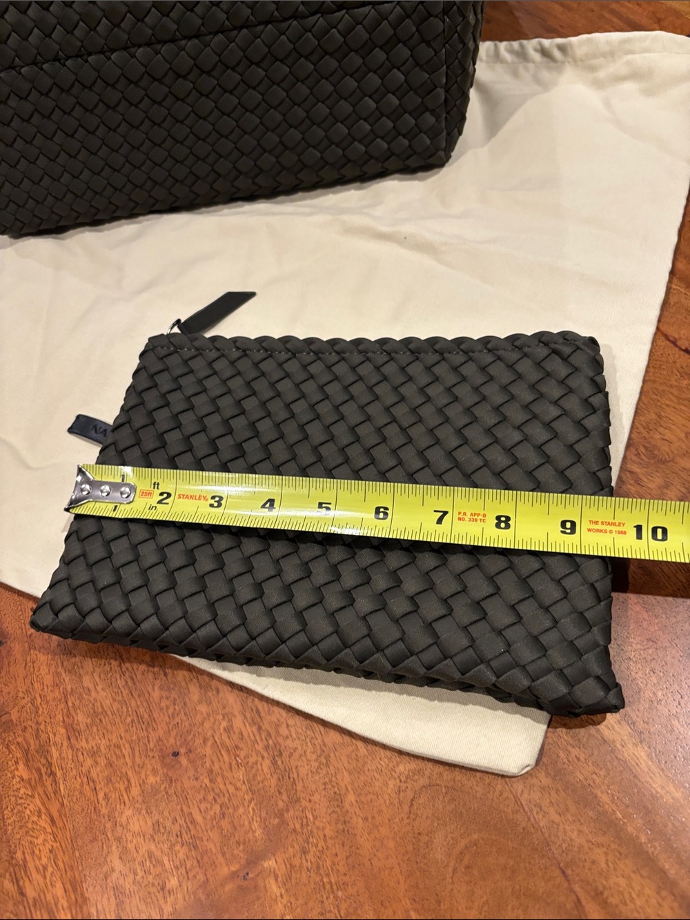 Naghedi Charcoal Woven Tote with Coordinating Pouch - Picture 7 of 10